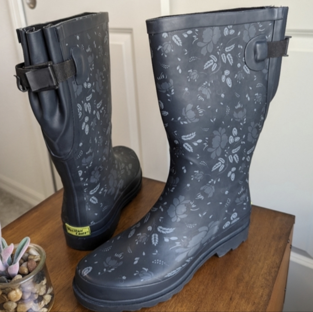 Slate Gray Rubber Rain Boots